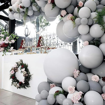 PartyWoo Gray Balloons - 50pcs 12 Inch Matte Gray Latex Helium Balloons for Celebrations