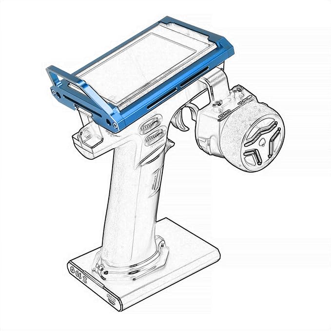 Aluminum Alloy RC Remote Radio Controller Bracket Holder Transmitter Protector Frame for Flysky Noble NB4 Pro NB4 Lite NB4 Protect Support (Blue)