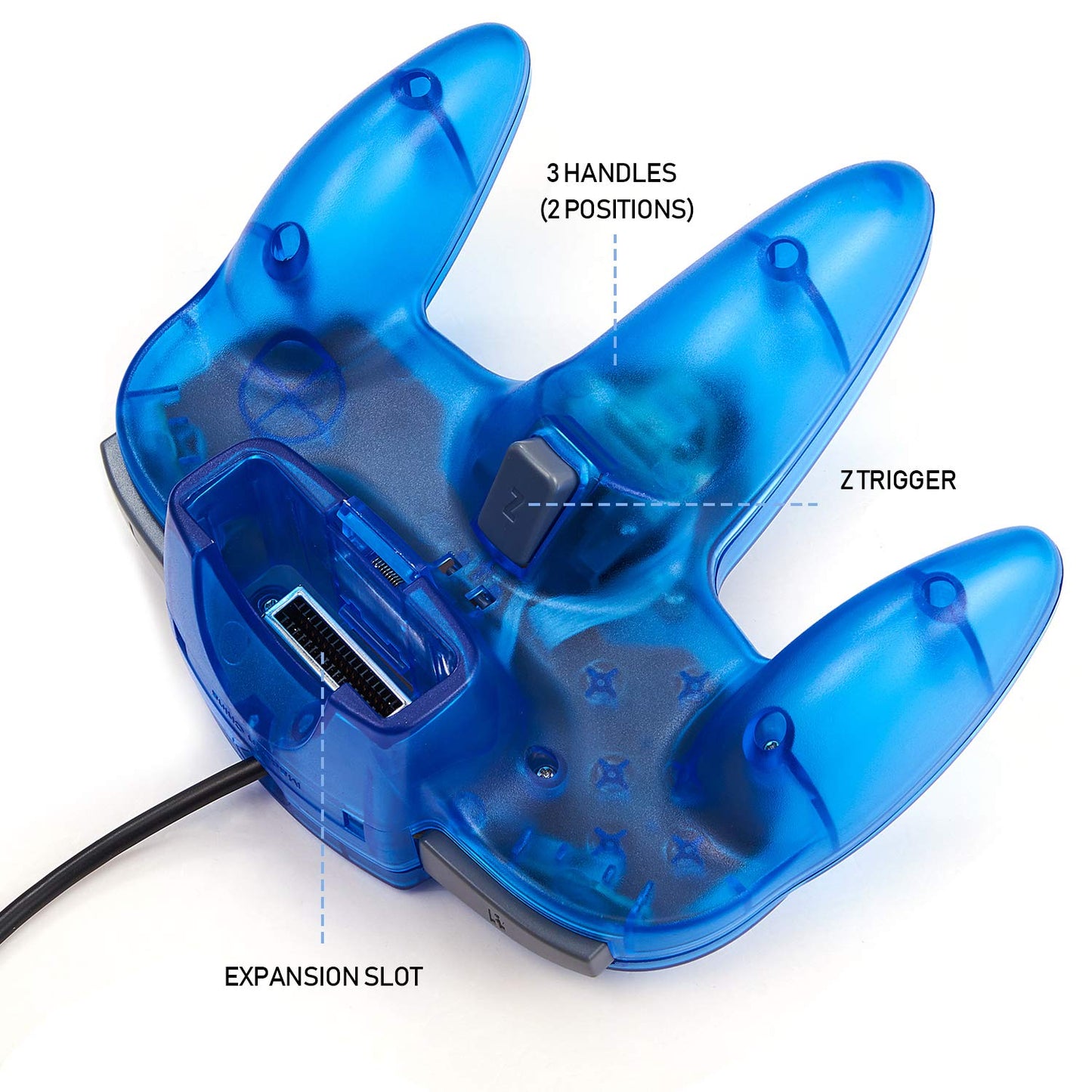 KIWITATA 2 Pack Classic N64 Controller, Retro N64 Remote Wired Game Pad Joystick Controller for N64 System Console Clear Blue