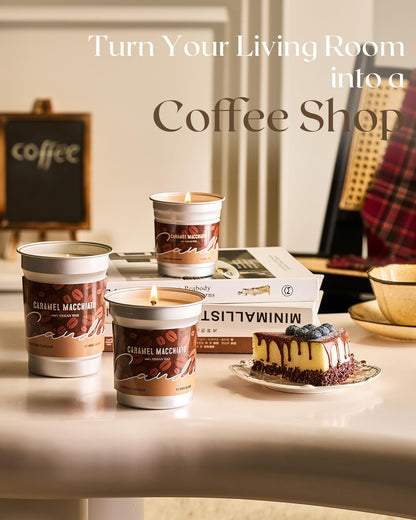 M&SENSE Caramel Macchiato Scented Coffee Candle, 16.2oz
