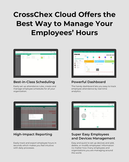 ANVIZ Time Clocks for Employees Small Business - Forever Free Cloud Software - FacePass 7 Pro Biometric Clock in and Out Machine - Support Door Access - Face + RFID + Pin Punching, FacePass 7 Pro