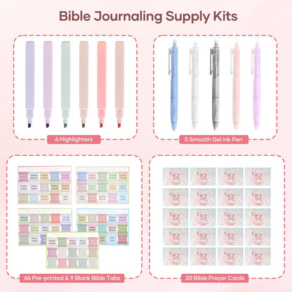 Bible Cover Case for Women, Large Bible Bag with Removable Pencil Case, Water Bottle Pocket and Shoulder Strap for Bible Study Supplies, Church Carrying Journaling Kit, Christian Gift for Women
