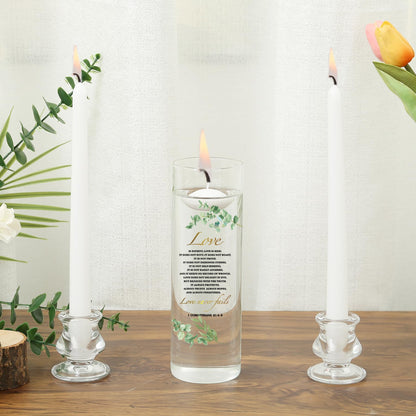 Unity Candles with Glass Holder for Wedding Ceremony - Unity Candles for Wedding, Religious Ceremony Ideas Marriage Decoration Accessories Set for Newly Couple Anniversary Church