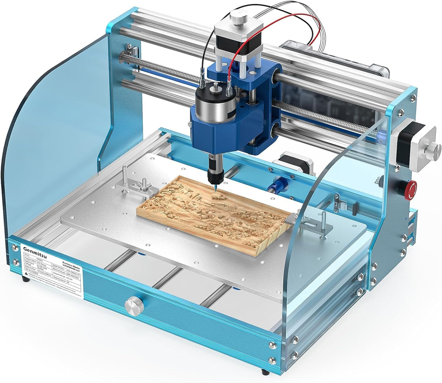 Genmitsu 3018-PROVer V2 CNC Milling Machine, Desktop CNC for Beginner with Limit Switches & Emergency-Stop, Upgraded Z Axis Aluminum Spoilboard, Working Area 284 x 180 x 40mm (11.2 x 7.1 x 1.6 inches)