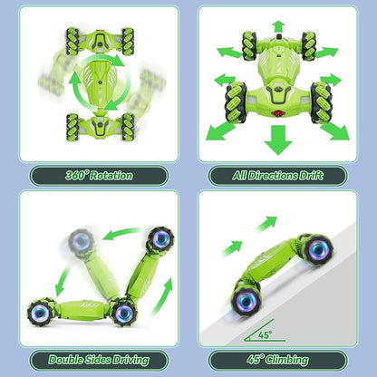 Dysaim Gesture RC Car Birthday Gifts Toys for Boys 6-12 Year Old 4WD Remote Control Car 360° Rotate Transform Drift RC Stunt Cars with Lights Music Sprayer 2.4Ghz Hand Controlled