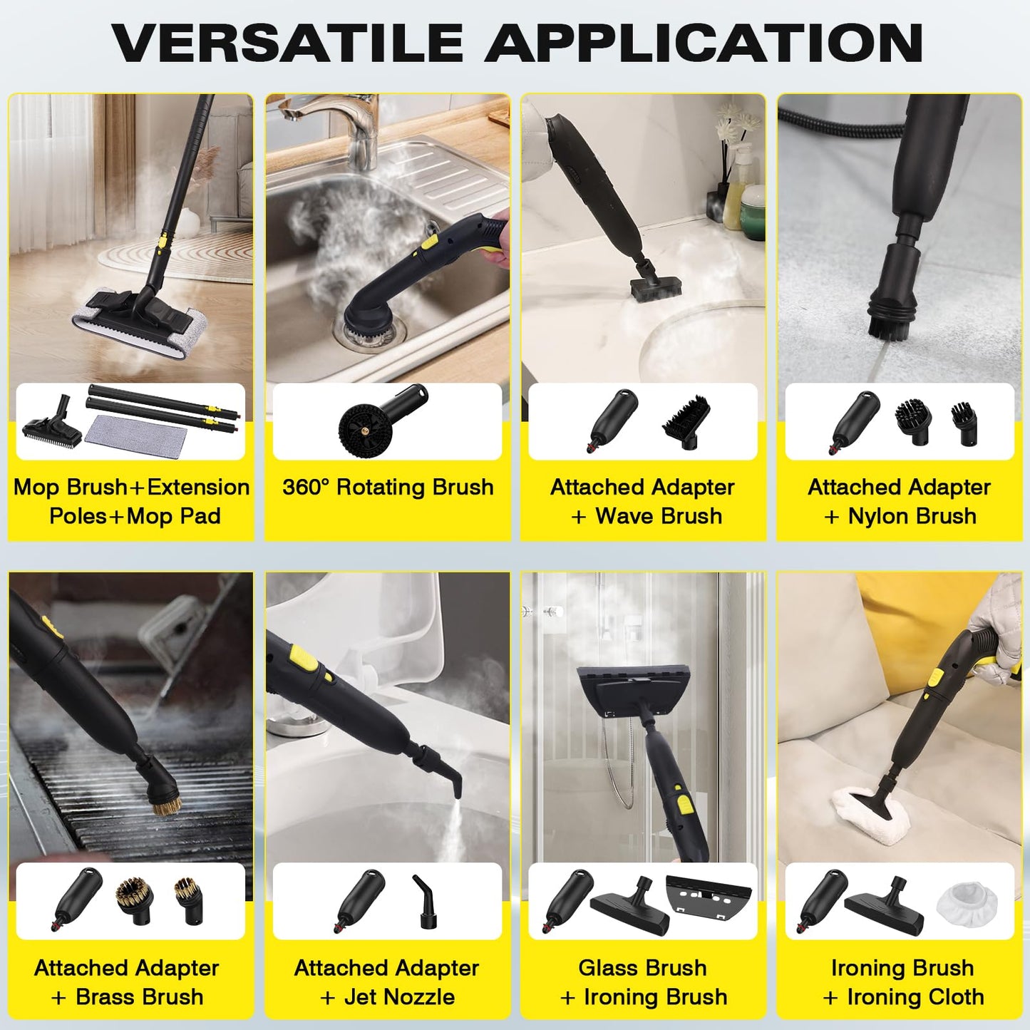 TVD Heavy Duty Steam Cleaner For Home, Steamer For Cleaning with 26 Accessories, Steam Mop With 5M Extra-Long Power Cord For Hardwood Floor,Canister,Grout,Tiles,Upholstery
