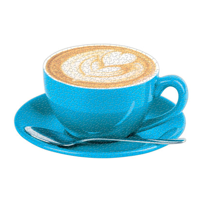 Galison Daily Special 2-in-1 Shaped Puzzle Set, 625 Pieces Total – Two Uniquely Shaped Puzzles Featuring a Donut and a Cup of Coffee - Thick, Sturdy Pieces – Challenging and Fun, Multicolor