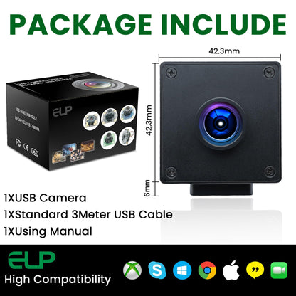 ELP Global Shutter USB Wide Angle Webcam for Computer 1080P 90fps Lightburn Camera for Laser Engraver USB2.0 PC High Frame Security Camera for Raspberry Pi (110 Low Distortion Lens)