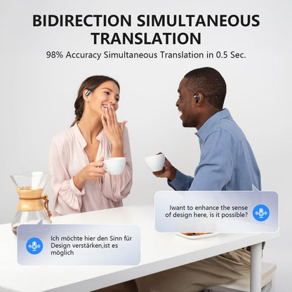 Translation Earbuds Real Time - AI 144 Language Translator Earbuds, Audifonos Traductores Inglés Español, 3-in-1 Translating Device, Translate Ear Buds for Travel Learning with Charging Case Black