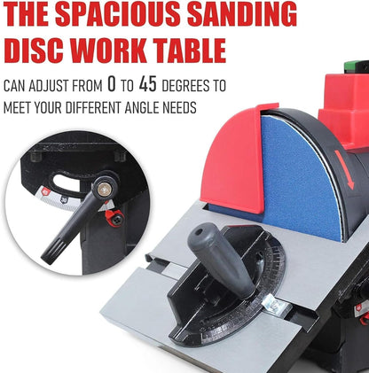 BUCKTOOL Pro 1HP Bench Belt Sander for Metal Working, 4 x 36 in Belt and 8 in Disc Sander with 1HP Direct-drive Motor, Benchtop for Metalworking, BD4801-M