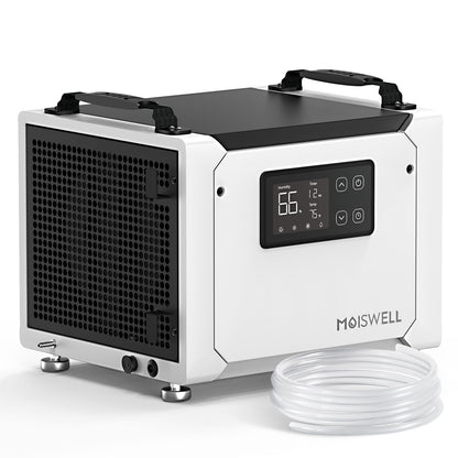 Moiswell 70 Pints Commercial Dehumidifier with Pump, Portable Crawl Space Dehumidifiers for Basement and Home, Energy Star Efficient Certified, Automatic Defrost | MOISWELL Defender ME-7S
