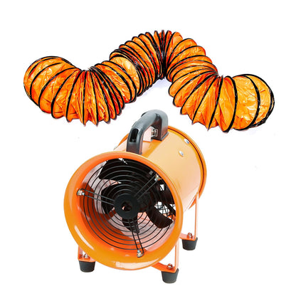 12-Inch High-Velocity Portable Utility Blower Fan, Industrial Exhaust Fan with 33ft Flexible Duct Hose, 3150 RPM Low-Noise Ventilator for Basements, Workshops, Warehouses, and Confined Spaces