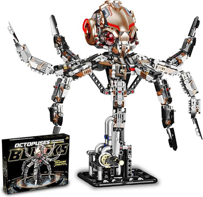 Ideas Mechanical Octopus Building Set with LightCollectible Set for Adults Compatible with Lego AnimalAuthentically Detailed Build and Display Model for Home or Office Décor (1768PCS)