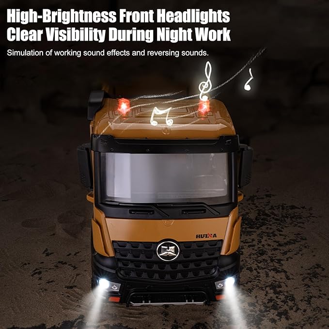 RC Dump Truck Toy 1:14 Scale 12 Channels Heavy RC Dump Truck 4WD Remote Control Construction Crawler with 6KG+ Load Full Suspension Lights/Sounds Gifts Ideas for Adults or Teens Age 15+