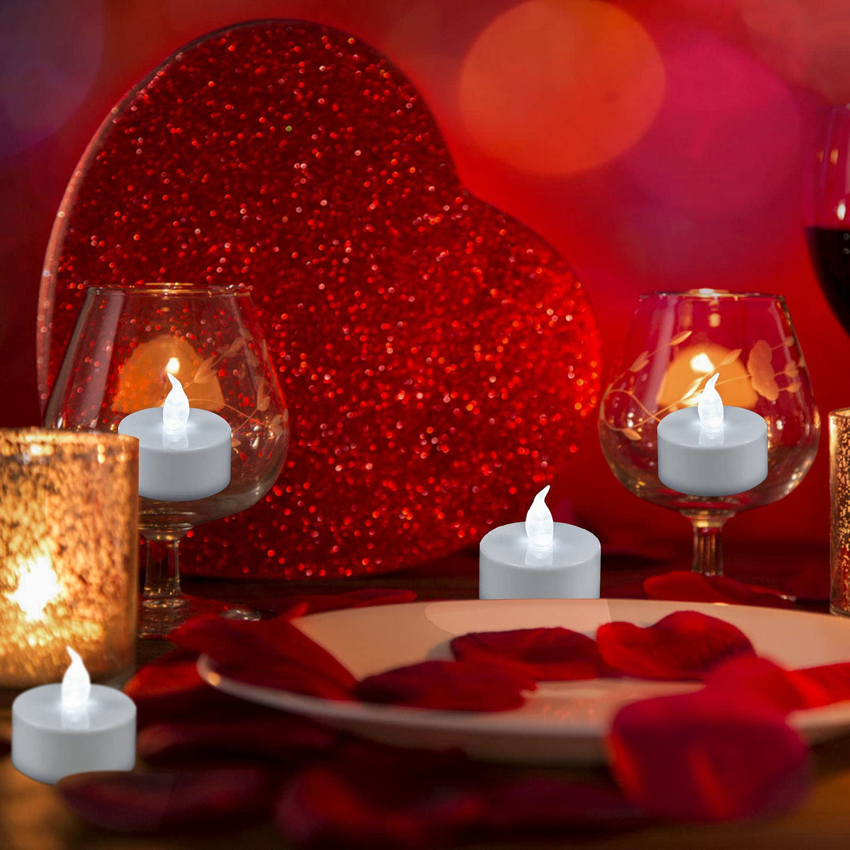 YIWER 100pcs Flameless Tea Lights Candles Realistic LED Flickering Operated Pumkin LED TeaLights Candles Long Lasting Electric Fake Candles Decoration for Party and Gifts Ideas