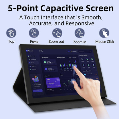 iPistBit 10.1inch Touchscreen Monitor, 1280x800 Dual-Speaker HDMI VGA Portable Monitor for PC/Laptop/Raspberry Pi/Banana Pi/Game Console