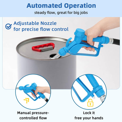 Electric Drum Barrel Pump, 12V DC/100-240V AC Power, 55 Gallon Drum Pump with 2-Inch Bung Adapter, 7.4 GPM Flow Rate, Suitable for DEF, Diesel, Antifreeze, Water-Based Fluids