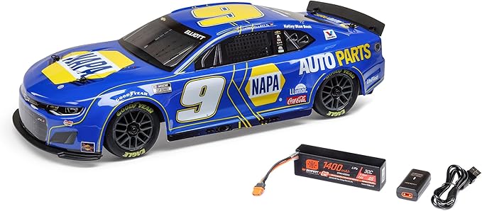 Losi 1/12 NASCAR RC Race Car Chase Elliott No. 9 2025 NAPA Chevrolet ZL1 2S AWD Brushed On-Road Battery &amp Charger Included Blue LOS1122509
