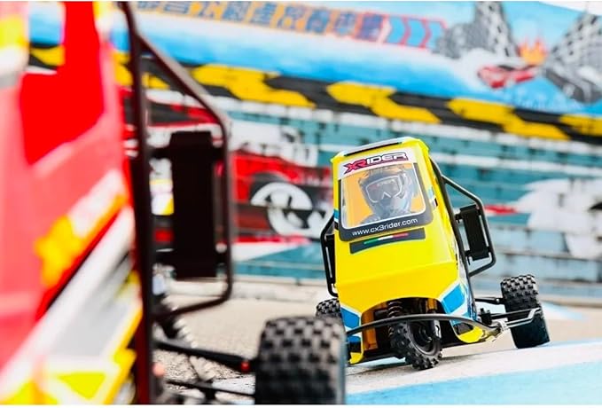 1/8 RC X-Rider Flamingos 2.4G 3WD 2 in 1 ESC High Speed Rc Car Electric Tricycle Motorcycle Tricycle RTR Drift Adult Vehicles Collection Model (Yellow)