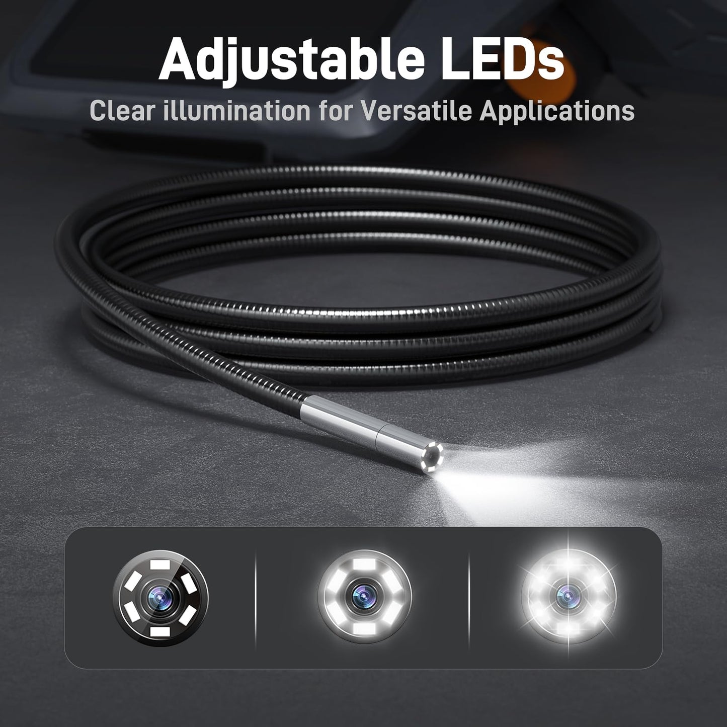 Teslong Ultra-Thin 3.9mm Industrial Endoscope with Lights, 6" IPS Screen Hnadle Borescope Automotive Mechanic Inspection Camera with 6000mAh Battery, 5FT Flexible Waterproof Gooseneck Probe