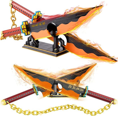 HIGH GODO Demon Anime Sword Building Set 82.6in Katana Anime Cosplay Sword with Stand Holder Samurai Sword Building Set for Adults and Teens 14+ (1479 Pieces)