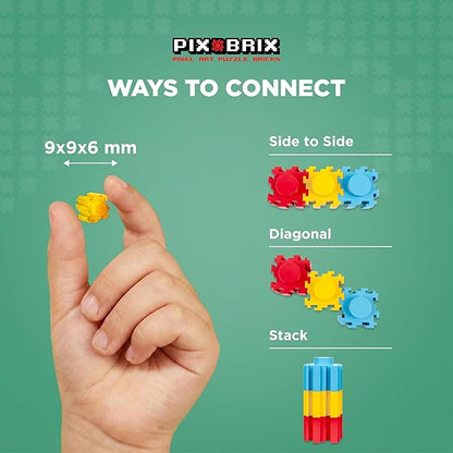 Pix Brix Space Bottle – Earth Set | 973-Piece 2D &amp 3D Earth Building Kit for Kids 8+ | Reusable Storage Bottle Keychain Clip Pixel Art Blocks | STEM Toy Compatible with Major Brick Brands