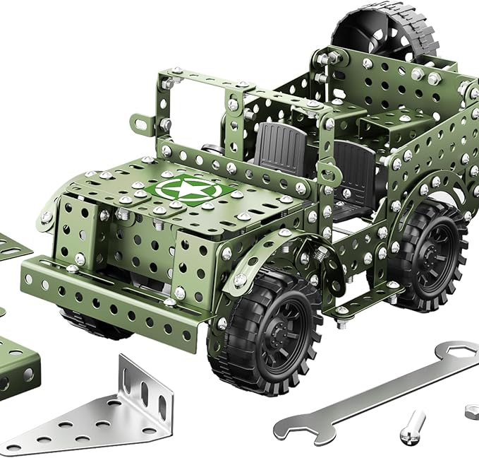 Lucky Doug STEM Building Projects Model Truck Set - Building Toys for Kids Ages 8-12 Assembly Science Army Toys for Boys 8 9 10 11 Years Old