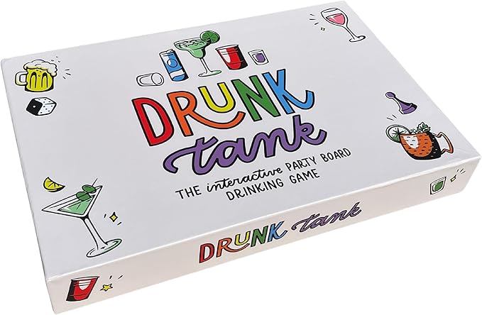 Drunk Tank Interactive Party Drinking Game – Board Games for Adults| Includes 8 Player Pieces 2 Dice and QR Code Rules | Funny Games for Pregames and Parties