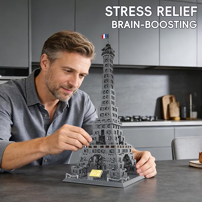 Eiffel Tower Building Set 976 Pieces Paris Architecture Model Kit with French Flag &amp Nameplate Romantic France Landmark Souvenir Gift 3D Construction Puzzle for Adults &amp Teens