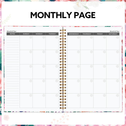 Teacher Planner 2026-2027, 7x10'' Undated Lesson Planners Teacher Planner Academic Year with Elastic Band, Back Pocket for Classroom or Home school Use，Watercolor Floral