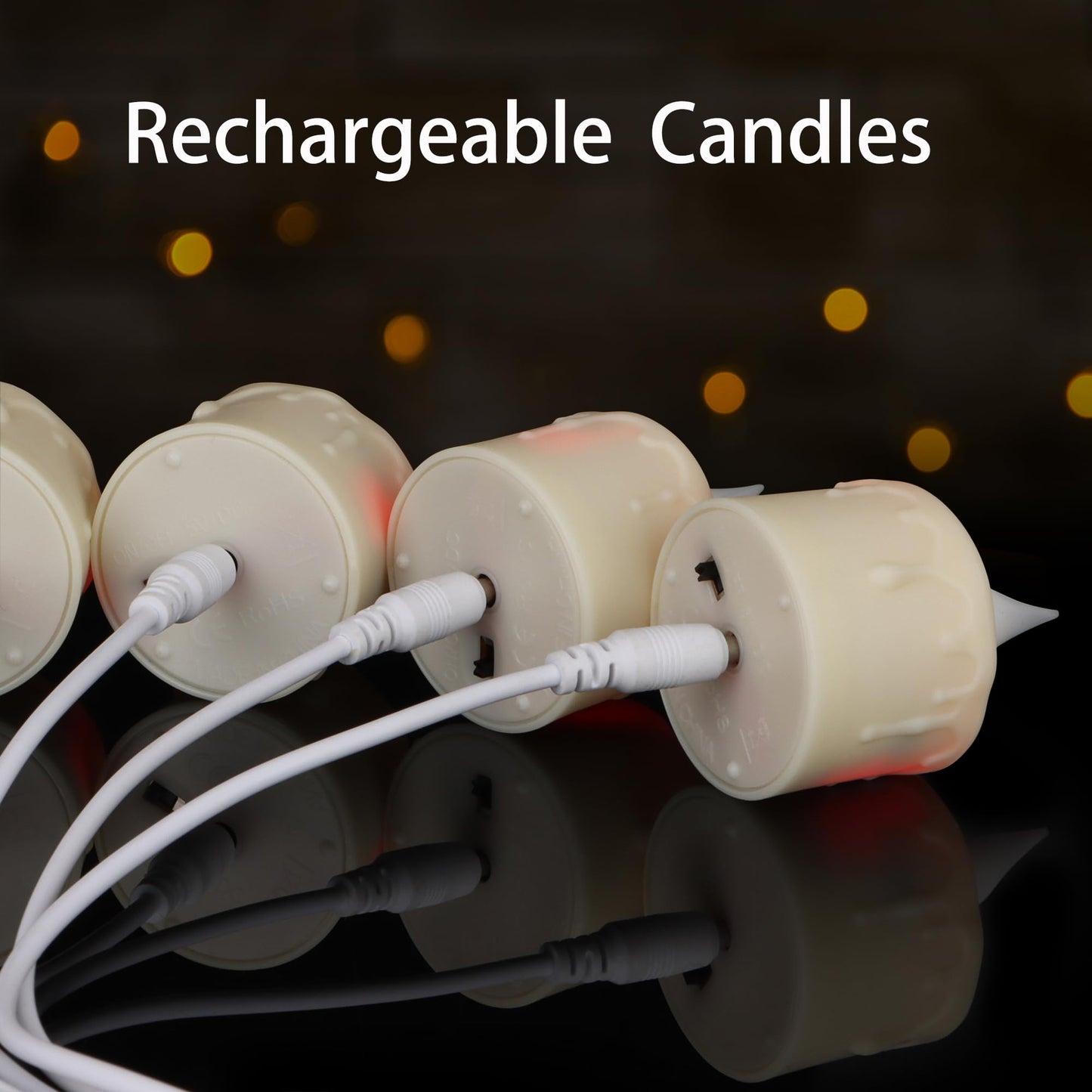 yunsheng 12PCS Rechargeable LED Tea Lights Candles with Remote, 3D Wick Flickering Flameless Votive Candles with 4/6H Timer, Warm White Electric Fake Candles with 2USB Charging Cable, Home Decor