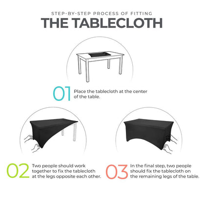 Utopia Kitchen Spandex Tablecloth 2 Pack [4FT, Navy Blue] Tight, Fitted, Washable and Wrinkle Resistant Stretch Table Cloth Rectangle Cover for Trade Show, Weddings & Parties [48Lx30Wx30H Inch]