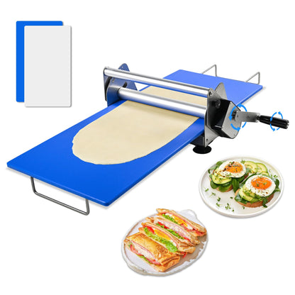 Folding Dough Rolling Machine，Manual Dough Sheeter ，Compact Dough Sheeter Machine For Bakery Pizza，Dough Machine With Adjustable Thickness, Stainless Steel（2 Rolling Boards）