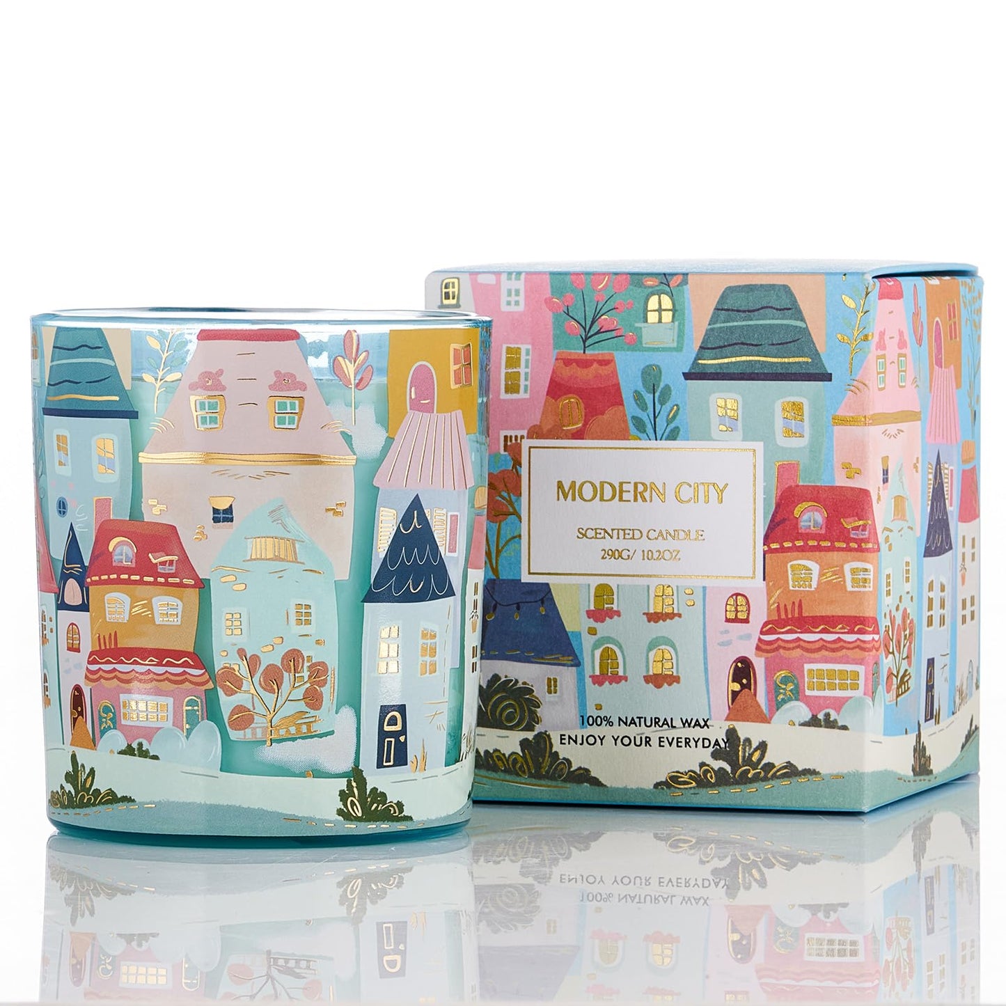 M&SENSE New York City Scent Soy Wax Aesthetic Candle - 10.2 oz | Natural Fragrance for Home& Book Candles | for Housewarming, Hostess Gifts&Home Deor,Thank You Gifts
