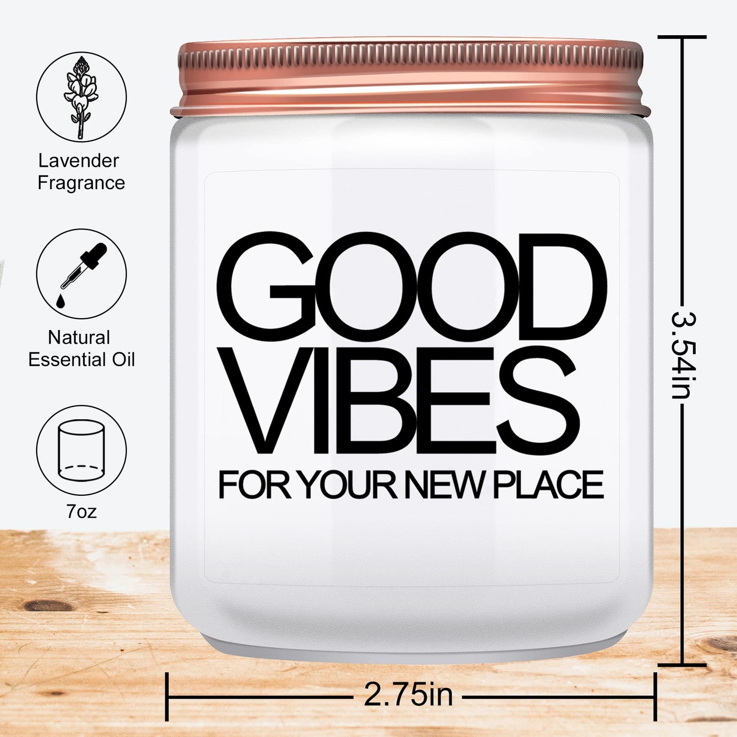 House Warming Gifts New Home, New Home Gifts, Good Vibes Candle, New House Essentials Best Presents for Women Couple Friends - Lavender Candles