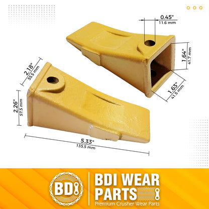BDI Wear Part X156L Long Excavators Bucket Teeth, Excavators Tooth with P156 Pins Compatible with Skid Steer, Backhoe, Mini Excavators