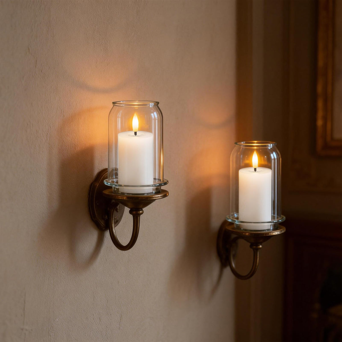 Lasumora Mirror Surface Votive Candles Battery Operated with Remote Timer, 6pcs Real Wax LED Votive Candle Realistic Flickering for Wreaths Memorial Lantern Φ 2" H 4.5” White