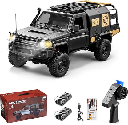 1/12 Scale RC Crawler MN-82S Remote Control Car 2.4GHz 4WD Off Road Rock Crawler Vehicle with Lights DIY Land Cruiser Pickup Truck Toy for Adults