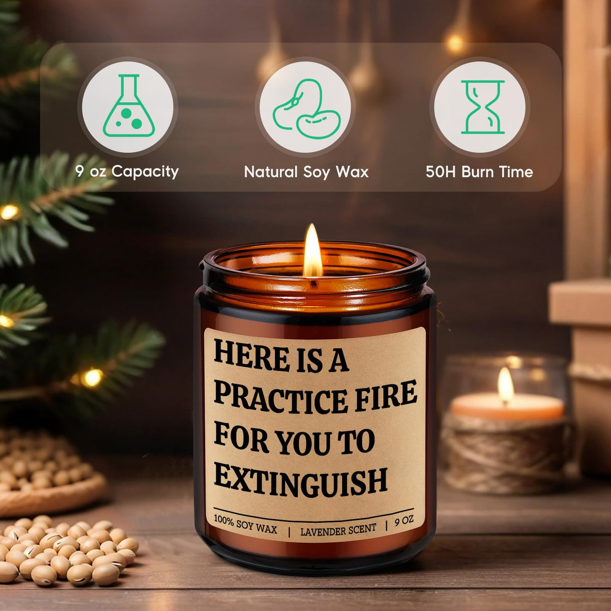 GSPY Scented Candle, Firefighter Gifts for Men, Women - Fire Fighter, Fireman Gifts for Him - Funny Firefighter Graduation, Fathers Day, Birthday Ideas for Boy, Dad, Boyfriend - Fire Fighter Accessory