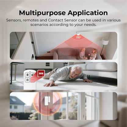 Hapippofa Wireless Home Security System, 8-Piece DIY Kit, No Monthly Fees, WiFi & 4G, Instant App Alerts, Works with Alexa & Google, Door Sensors, Motion Detection, Remote Control