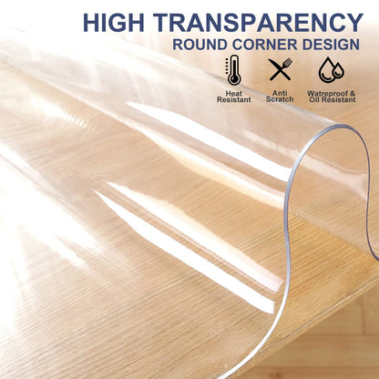 1.5mm PVC Clear Table Cover Protector 24x36 Inch Desk Blotter Cover Protector Rectangular Vinyl Desk Pad Plastic Table Cover for Dresser Night Stand Computer Writing Desk Dining Room Tabletop Non-slip