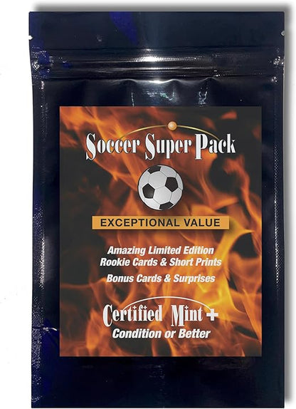 Soccer Superpack - Best Selling Trading Cards - Lionel Messi Mbappe Pele Haaland Cristiano Ronaldo &amp More - 8 cards plus bonuses - All Certified Mint+