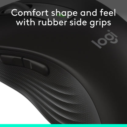 Logitech Wireless Mouse Signature M650 L Full Size - Large Hands, 2-Year Battery, Silent Clicks, Customizable Buttons, Bluetooth, PC/Mac/Chromebook - Black, Right-Handed, Large