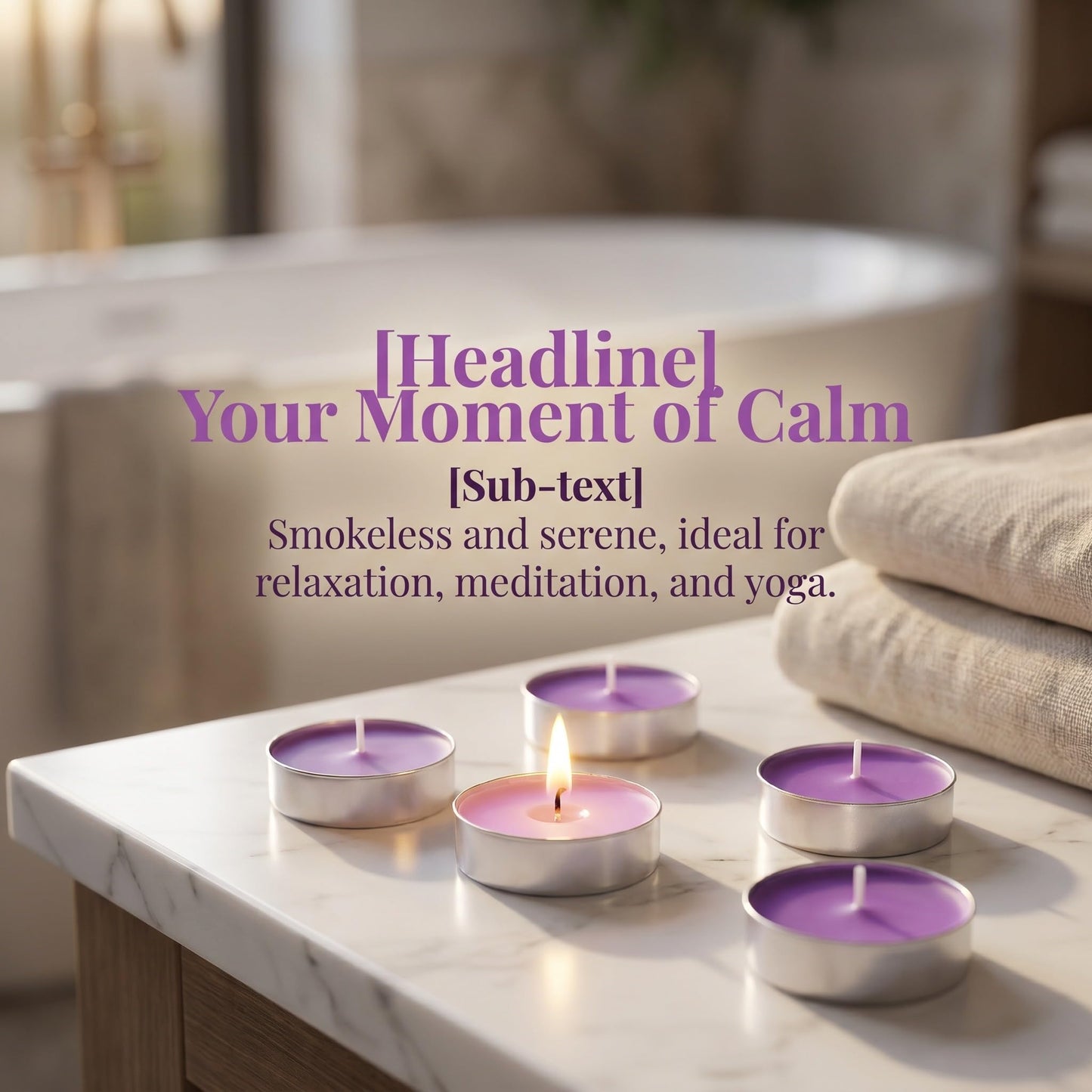 ibasenice 50Pcs Unscented Tea Candles: Unscented Long Burning Tealight Candles Clean Smokeless - 1.4x1.4x0.4 Scentless Tealights for Romantic Candlelight Dinner Party, Purple