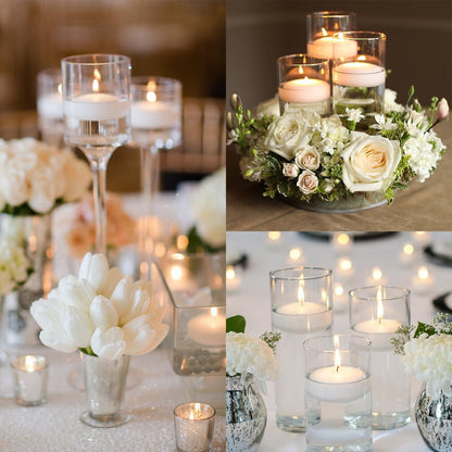 White Floating Candles 2 inch, 6 Pack Floating Candles 5-6 Hours Long Burning, Unscented Floating Candles for Centerpieces for Wedding, Proposal Decorations, Romantic Night Set (6 pack, white, 2 inch)
