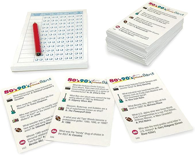 80’s 90’s Trivia Party Game (Amazon Exclusive) – Contains 1000 Questions - 2 or More Players for Ages 12 and up by Outset Media.