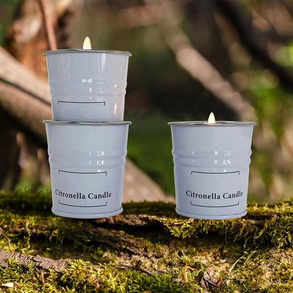 Enhanced Scents Outdoor Citronella Candles, 9 Pack, White, Repel Scented Candles, Control, for Patio, Camping, Outside, Home Scented
