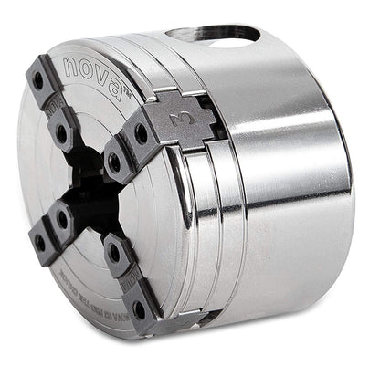 NOVA 48291 PREMIER PRO-TEK G3 Wood Lathe Chuck with 2" PRO-TEK Jaws, Woodworm screw, & Dlx. Storage Box, Direct Thread Version 1"x 8 TPI Only (Does Not Use Inserts)