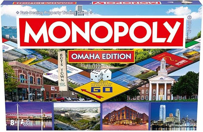 Monopoly Board Game Omaha NE Edition : 2-6 Players Family Board Games for Kids and Adults Board Games for Kids 8 and up for Kids and Adults Ideal for Game Night