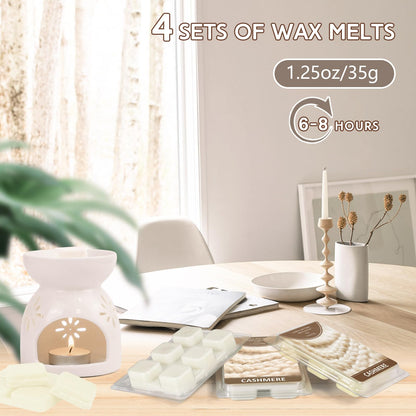 SCENTORINI Wax Melts, Cashmere Scent Wax Cubes 4 Pack, Summer Scent Soy Wax for Wax Warmer, Candle Making, Christmas Decoration and Home Fragrance